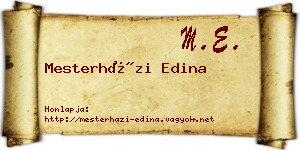 Mesterházi Edina névjegykártya