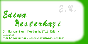 edina mesterhazi business card